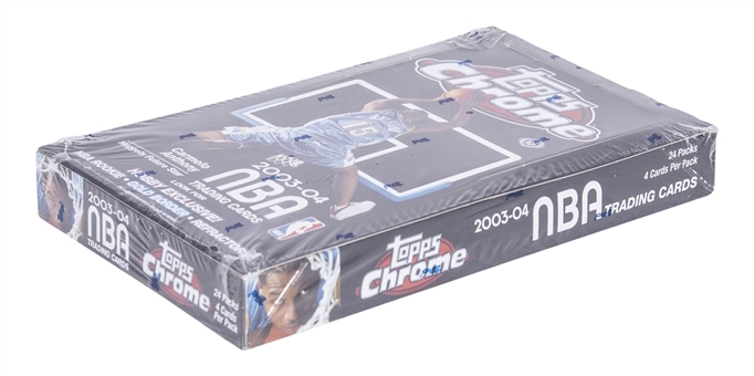 2003-04 Topps Chrome Basketball Factory Sealed Unopened Hobby Box (24 Packs) – Possible LeBron James Rookie Cards!